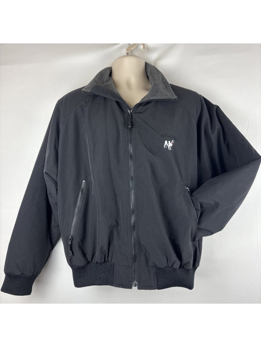 BIG DOGS Men’s Small Vtg 90s Black Fleece Nylon 3 In 1 Jacket Logo Coat